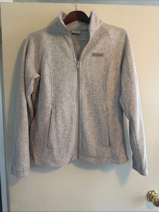 Columbia Jackets & Blazers - Columbia Women’s Light Grey Fleece Zip-Up Jacket Sz M